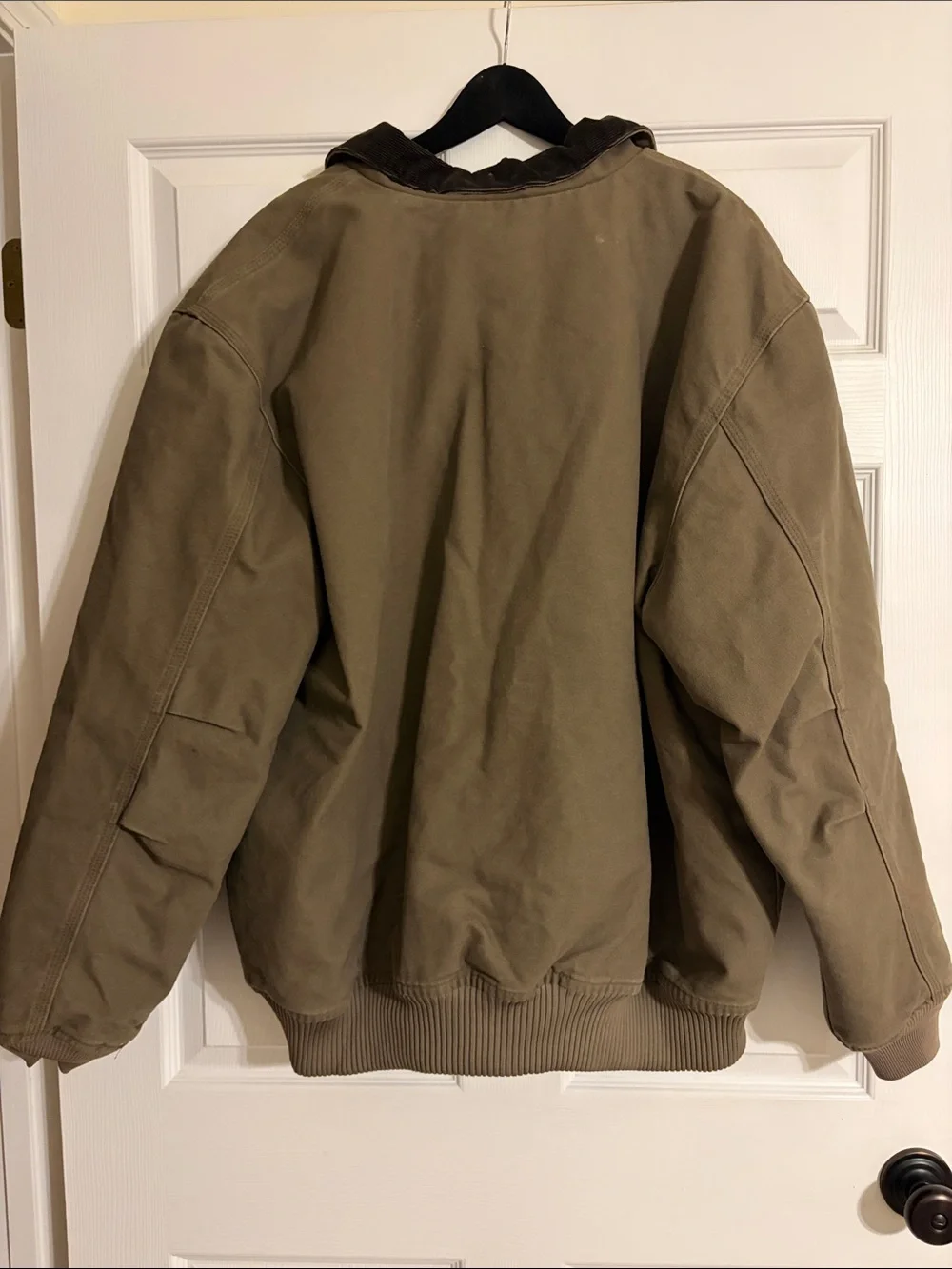 Vintage Carhartt Bankston Sandstone Canvas Bomber Jacket Brown 101228 3XL